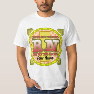 Kreuzbuchstaben RN Krankenschwester T - Shirt