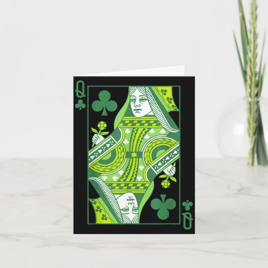 Kreuzdame Karte St. Patricks Tag Botanik (Vorderseite)