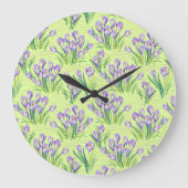 Kreuze auf hellgrün große wanduhr (Vorderseite)