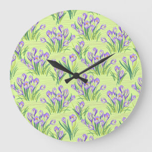 Kreuze auf hellgrün große wanduhr