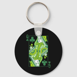 Kreuze-Dame Karte St. Patrick's Day Botanik Schlüsselanhänger