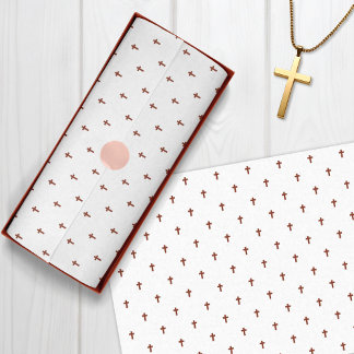 Kreuze - Dunkelrot Seidenpapier