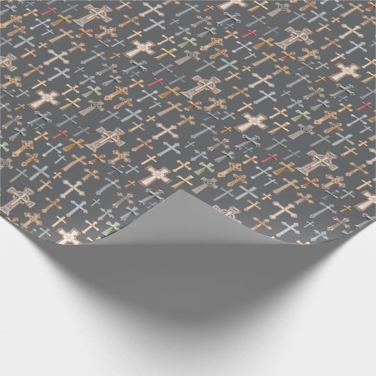 Kreuze - grau geschenkpapier (Ecke)