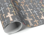 Kreuze - grau geschenkpapier (Rolleneckpunkt)