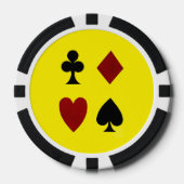 Kreuze Herz Pik Karo Pokerchips (Vorderseite)