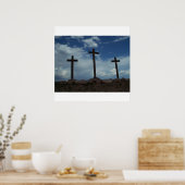 Kreuze in Calvary Crucifixe Jesus Christus Kunst Poster (Küche)