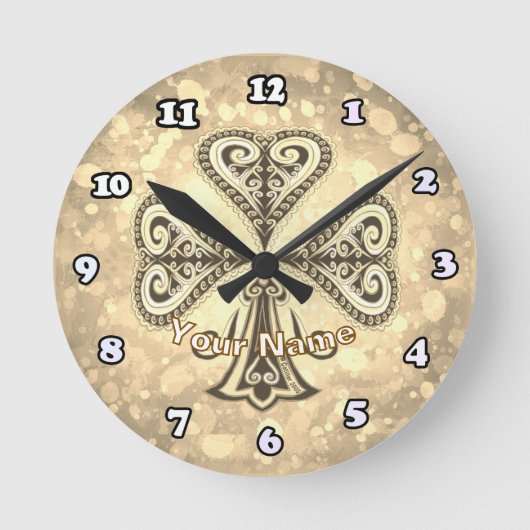 Kreuze Poker Runde Wanduhr (Vorderseite)