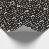 Kreuze - Schwarz Geschenkpapier (Ecke)