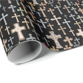 Kreuze - Schwarz Geschenkpapier (Rolleneckpunkt)