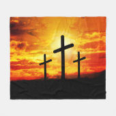 Kreuze, Sonnenuntergang Silhouetten Malerei-67137 Fleecedecke (Vorderseite (Horizontal))