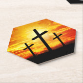 Kreuze, Sonnenuntergang Silhouetten Malerei-67137 Untersetzer (angewinkelt)