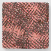 Kreuze und Flecken aus Pfirsich oder Lachs Steinuntersetzer (Vorderseite)