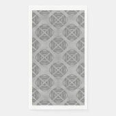 Kreuze und Kreise Graues geometrisches Muster Serviette (Vorderseite)