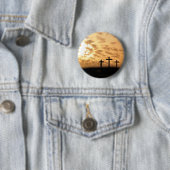 Kreuze und Sonnenuntergang-Ostern-Button Button (Beispiel)