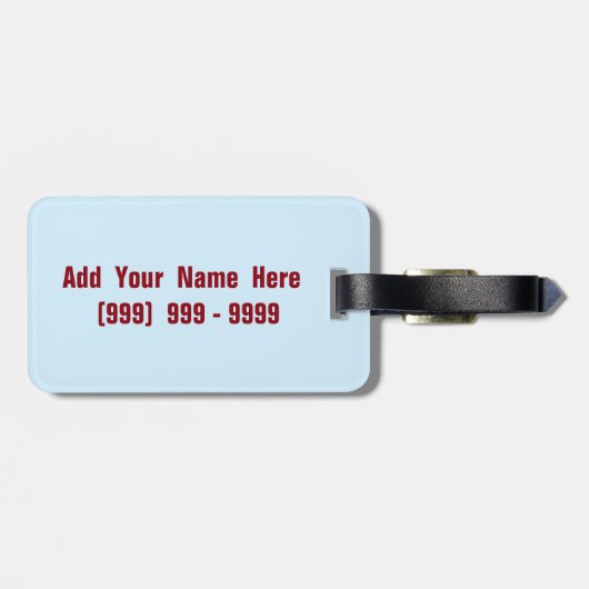 Kreuzen durch Ruhestands-blaues personalisiertes Gepäckanhänger (Rückseite horizontal)