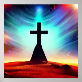 Kreuzen in einem Wüstenraumposter Poster