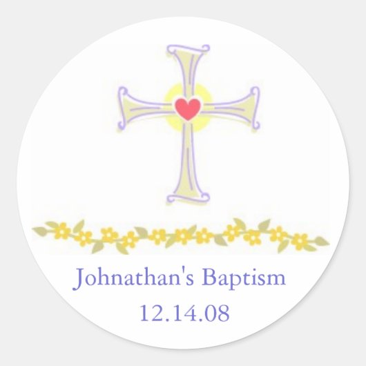 Kreuzen mit den Heftklammern Runder Aufkleber (Vorderseite)