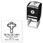 Kreuzen mit der Rücksendeadresse "Herzname" Permastempel (Beispiel)