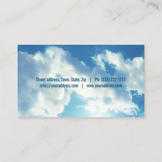 Kreuzen mit rosa Rosen im blauen glänzenden Himmel Visitenkarte (Rückseite)