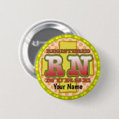 Kreuzen RN Krankenschwester Button (Vorne & Hinten)