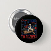 Kreuzen Sie lustig den 4. Juli in Delaware Button (Vorne & Hinten)