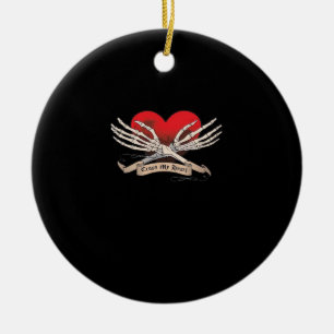 Kreuzen Sie mein Herz (Hope to Die) - Skeletthörer Keramik Ornament