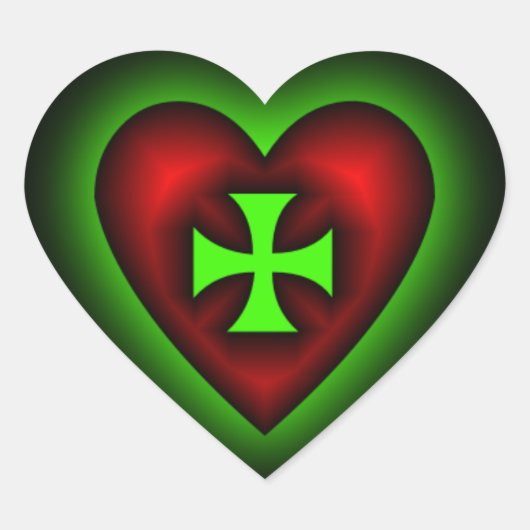 Kreuzen Sie meinen Heftsticker Herz-Aufkleber (Vorderseite)