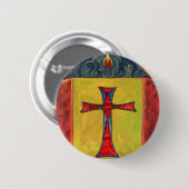 Kreuzen Sie vorbei Schlangen-mittelalterlichen Button (Vorne & Hinten)