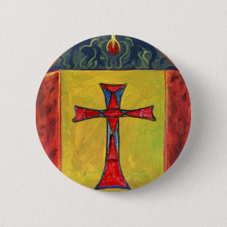 Kreuzen Sie vorbei Schlangen-mittelalterlichen Button