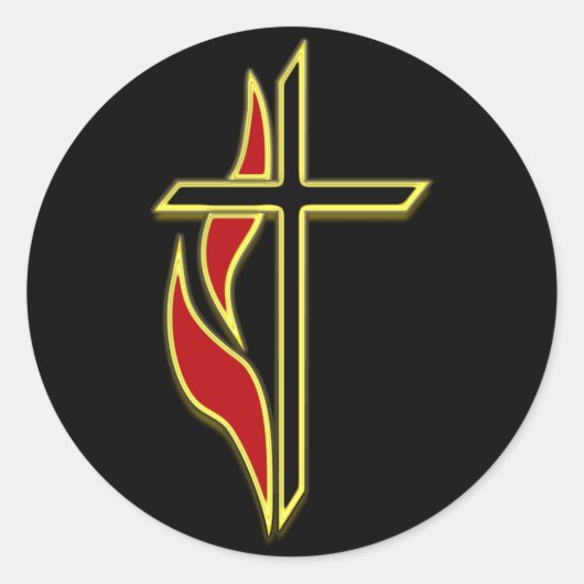 KREUZEN UND FLACHEN RUNDER AUFKLEBER (Vorderseite)