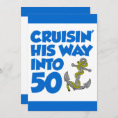 Kreuzend seine Weise in 50, laden Sie ein Einladung (Vorne/Hinten)