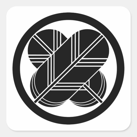 Kreuzende Falkenfedern mit Fuß im Kreis Quadratischer Aufkleber (Vorderseite)