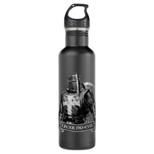 Kreuzfahrer Ich fürchte keinen bösen Ritter Temple Edelstahlflasche (Vorderseite)