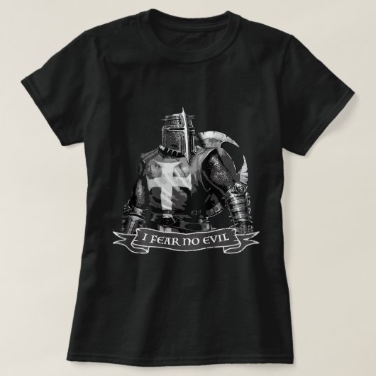 Kreuzfahrer Ich fürchte keinen bösen Ritter Temple T-Shirt (Design vorne)