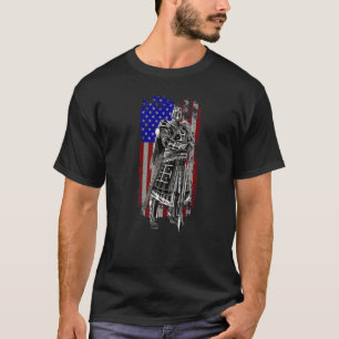 Kreuzfahrer Knight Templar Gott Krieger Amerika Fl T-Shirt
