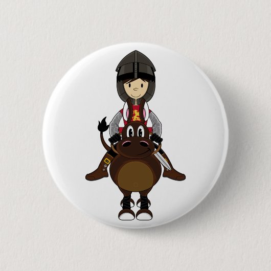 Kreuzfahrer-Ritter-Knopf Button (Vorderseite)