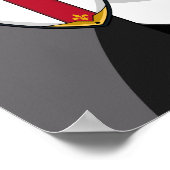 Kreuzfahrer Ritter mit Flaggenplakat Poster (Ecke)