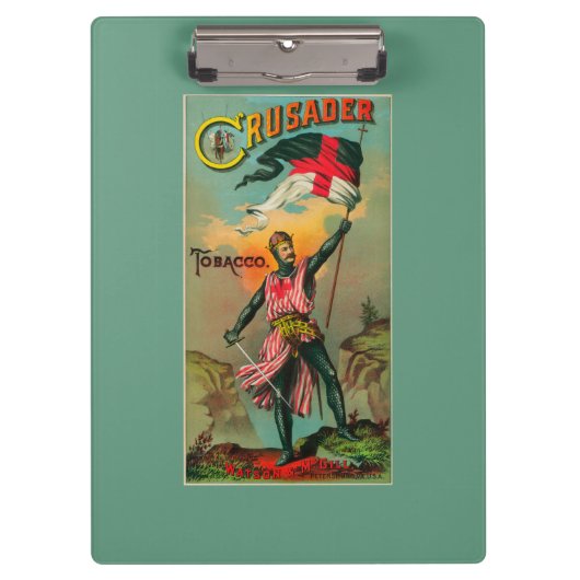 Kreuzfahrer-Tabak LabelPetersburg, VA Klemmbrett (Vorderseite)