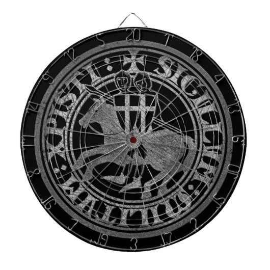 Kreuzfahrer Templar adelt Siegellogo Deus altes Dartscheibe (vorne)