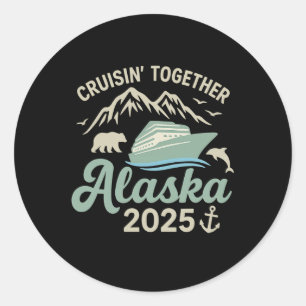 Kreuzfahrt Alaska 2025 Kreuzfahrtschiff Alaska V Runder Aufkleber