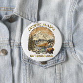 Kreuzfahrt Alaska Retro Not leidendes Schiff Einsc Button (Beispiel)