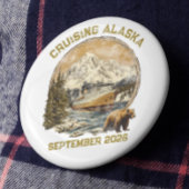 Kreuzfahrt Alaska Retro Not leidendes Schiff Einsc Button
