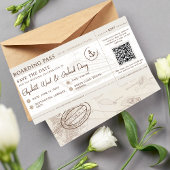 Kreuzfahrt Boarding Pass Reisen Hochzeit Einladung