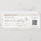 Kreuzfahrt Boarding Pass Reisen Hochzeit Einladung (Vorderseite)