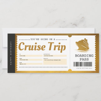 Kreuzfahrt Boarding Pass Ticket Gutschein Einladung