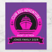 Kreuzfahrt der Schaufelliste Weinetikett (Einzelnes Label)