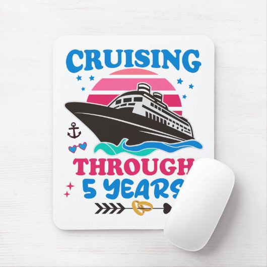 Kreuzfahrt durch 5 Jahre Hochzeit Mousepad (Mit Mouse)
