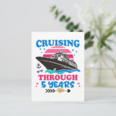 Kreuzfahrt durch 5 Jahre Hochzeit Postkarte (Stehend Vorderseite)