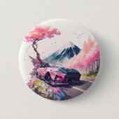 Kreuzfahrt durch Cherry Blossom Landschaft Button (Vorderseite)