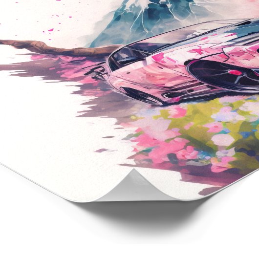 Kreuzfahrt durch Cherry Blossom Landschaft Poster (Ecke)